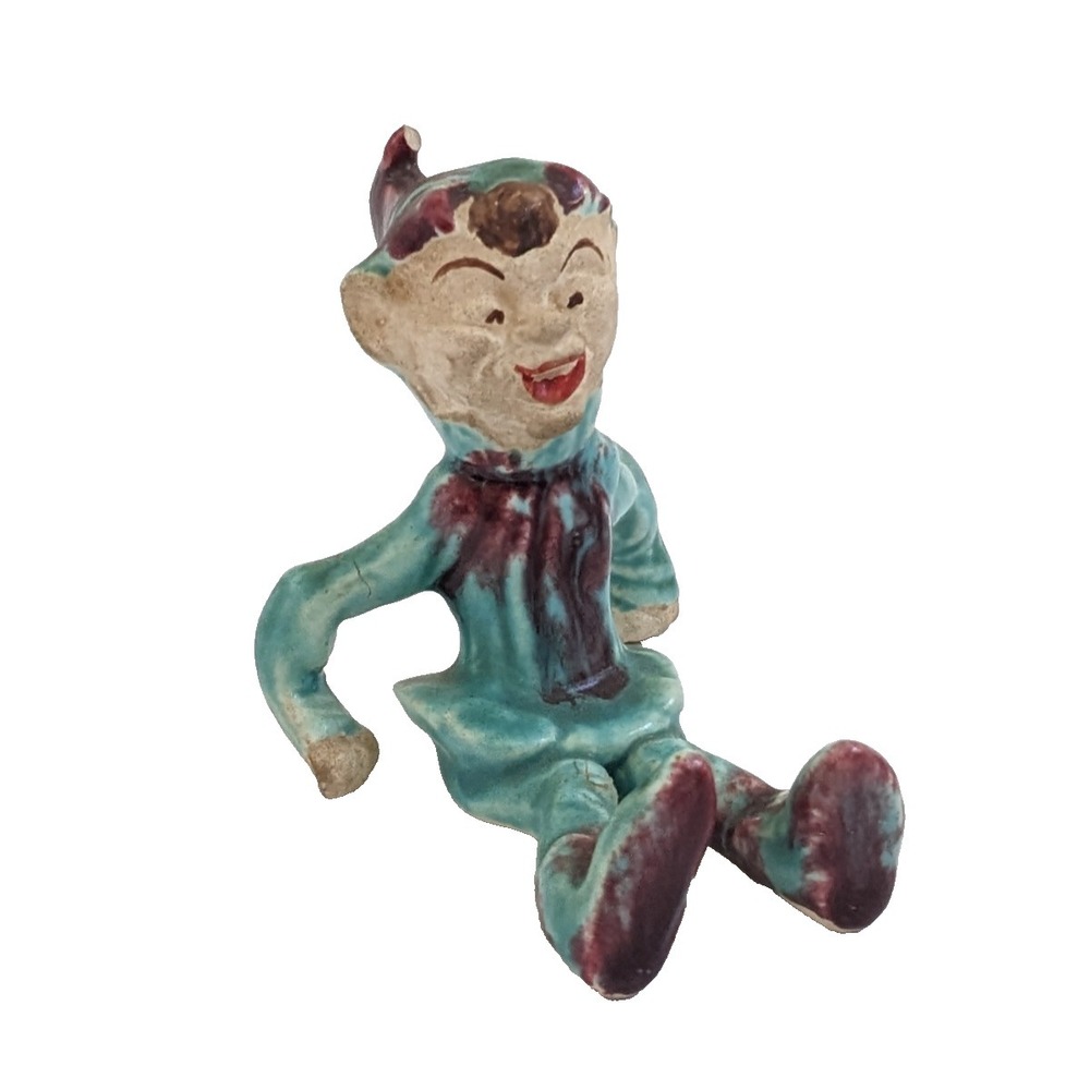 Vintage 1943 Pixie Elf Ceramic Figurine Early California Pottery Gardena AS IS